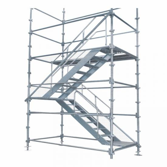 Galvanized Scaffold Stair 1.5m | Banana-Type Steel Stair for Scaffolding System with Anti-Slip Treads