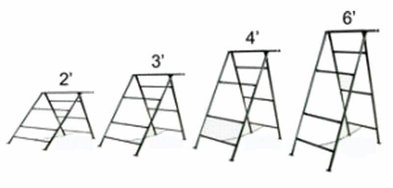 Folding A-Frame Scaffold | Electrostatic Powder-Coated Construction Trestle