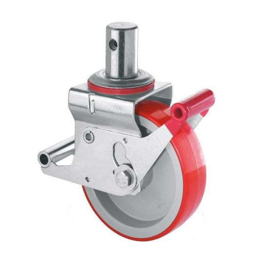 Heavy Duty Scaffolding Caster Wheel with Brake | Galvanized Swivel Caster for Mobile Scaffold Towers