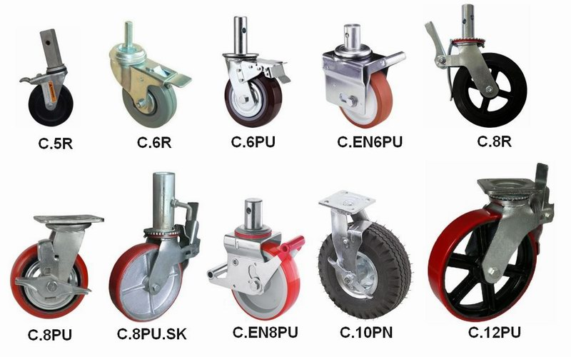 Heavy Duty Scaffolding Caster Wheel with Brake | Galvanized Swivel Caster for Mobile Scaffold Towers