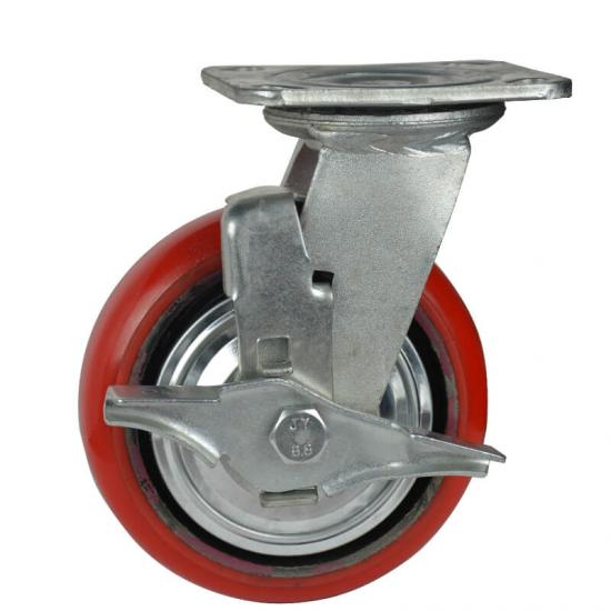 Heavy Duty Scaffolding Caster Wheel with Brake | Galvanized Swivel Caster for Mobile Scaffold Towers